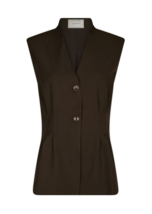 Finna structure vest Dark Brown Neo Noir 
